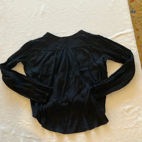 Free People Check‎ on It Black Pleated Wrap Top medium  OB1076865 EUC - Picture 8 of 8